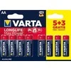 Elementai VARTA LONGLIFE MAX POWER, AA, šarminiai, 5+3 vnt.
