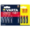 Elementai VARTA LONGLIFE MAX POWER, AAA, šarminiai, 5+3 vnt.