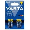 Elementai VARTA LONGLIFE POWER, AAA, šarminiai, 4 vnt