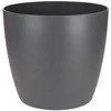 Elho Dekoratyvinis gėlių vazonas Brussels round mini D12.5cm H11.4cm plastikinis/t.pilkas