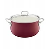 Emalia Pleszew 35236 Emaliuotas puodas su dangteliu Pyza 20 cm bordo EMALIA OLKUSZ