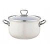 Emalia Pleszew EMALIA Puodas Emaliowany Bliss 20cm 3,8L Kreminė su Pokrywką Szklą