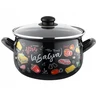 Emalia Pleszew Emaliuotas puodas Florina Lasagna 16 cm 2,2L su dangteliu, juodas, dujų indukcija