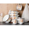 Emalia Pleszew SAUGUS SAUGUS EMALAS PLESZEW GRYBAI 16cm INDUKCINĖS DUJOS BALTA 1,15L