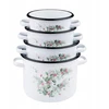 Emalia Rybnik EMALINIS PUODAS 5,5L DEKORUOTAS EUKALIPTAS KIETAS EMALINIS PUODAS RYBNIK 22CM
