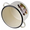 Mondex Emalia Rybnik Emaliuotas puodas 4,5l, 20cm, kremas su grybukais