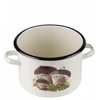 Mondex Emalia Rybnik Emaliuotas puodas 4,5l, 20cm, kremas su grybukais
