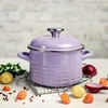 EMALINIS VIRTUVĖS PUODAS 2L 16cm METALAC PURPURINIS SU DANGIU DUJŲ INDUKCIJA