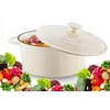 Emaliuota ketaus kepimo indas, puodas, 5 l, apvalus, KREMINIS, virimas