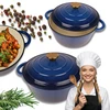 Emaliuotas ketaus puodas HAGE 4L 24 cm Mėlyna Gas Ceramics Indukcija