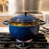 Emaliuotas ketaus puodas HAGE 4L 24 cm Mėlyna Gas Ceramics Indukcija