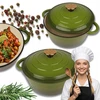 Emaliuotas KETUS PUODAS Indukcinis orkaitės grilis HAGE 4L 24 cm Alyvuogių