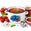Emaliuotas puodas 5L 22cm Indukcinės dujos Dideli konservai Sriuba Igmar Blueberry