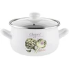 Emaliuotas puodas Emalia Pleszew Arti 16 cm 2L baltas, dujų indukcija