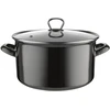 Emaliuotas puodas Emalia Pleszew Metalico 24 cm 5,6L juodos indukcinės dujos