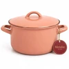 Emaliuotas puodas su dangčiu Žemas 20cm 2,75L Metalac Mocha Mousse