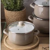 Emaliuotas puodas su dangteliu, dujų indukcija 20 cm Altom Design taupe 2,7 l