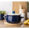 Emaliuotas puodas su dangteliu, dujų indukcija, 20 cm, Altom Design, tamsiai mėlyna, 2,7 l