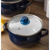 Emaliuotas puodas su dangteliu, dujų indukcija, 20 cm, Altom Design, tamsiai mėlyna, 2,7 l