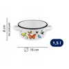 Emaliuotas puodas su rankenomis Puodas 1,5 L 16 cm Indukcinės dujos Igmar Butterflies