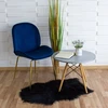 Escal Glamour mėlyna art deco kėdė svetainei, valgomajam, auksinės kojos 020V-BL