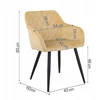 Escal Minkšta aksominė kėdė svetainei, BEIGE, patogi kaušinė kėdė 089