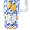 Estia DIDELIS TERMINIS PUODULIS SU ŠAUDULIU 900 ML citrinos raštas su laikikliu kavai ir arbatai