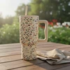 Estia DIDELIS TERMINIS PUODULIS SU ŠIAUDU 900 ML smėlio spalvos su rankena kavai ir arbatai