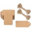 ETIKETĖS 100 Vnt. 7X4CM RUDO KRAFTPOPIERIAUS pakabinimo etiketė