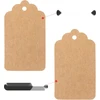 ETIKETĖS 100 Vnt. 7X4CM RUDO KRAFTPOPIERIAUS pakabinimo etiketė
