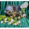 Ewax SKARBONKA CERAMICZNA ŁABĘDŹ Auksinė Z KORONĄ 16 CM