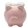 Ewax SKARBONKA CERAMICZNA ŚWINKA Z KOKARDĄ RÓŻOWA MEGA Didelė 19 cm aukštis x 22 cm
