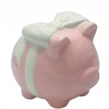 Ewax SKARBONKA CERAMICZNA ŚWINKA Z KOKARDĄ RÓŻOWA MEGA Didelė 19 cm aukštis x 22 cm