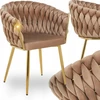 Ewygodnie MINŠTA AKSOMINĖ KĖDĖ SU AUKSINĖMIS KOJĖLĖMIS GLAMOUR CAPPUCINO