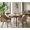 Exito Design Glamour aksominės smėlio spalvos dygsniuota kėdė tualetiniam stalui ir svetainei, palėpėje - RELLO