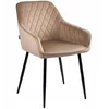 Exito Design Glamour aksominės smėlio spalvos dygsniuota kėdė tualetiniam stalui ir svetainei, palėpėje - RELLO