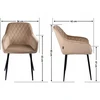 Exito Design Glamour aksominės smėlio spalvos dygsniuota kėdė tualetiniam stalui ir svetainei, palėpėje - RELLO