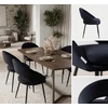 Exito Design Minkšta juodo aksomo kėdė svetainei, tualetiniam stalui, valgomajam - NILO