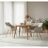 Exito Design Smėlio spalvos minkšta kėdė svetainei, valgomajam ir virtuvei - moderni ELMO