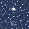Extrapościel Patalynė bawełniana 100x135 7K gwiazdozbiór tamsiai mėlyna planety Kids 24 su poszewką 40x60