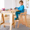 Ezebaby Medinė aukšta kėdutė su reguliuojamu aukščiu 2+ metų, natūrali