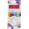 Faber-castell Grip Jumbo spalvoti pieštukai 10 vnt. su vienaragio lipdukais