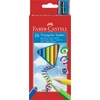Spalvoti pieštukai Faber-Castell Junior Grip, tribriauniai, 10 spalvų, su drožtuku