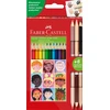 Faber-Castell PASAULIO VAIKAI TRIKAMPIEJI PIŠTUKAI 12 SPALVŲ. + 3 DVIpusiai pieštukai