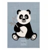 Family fabrics DYWAN DLA DZIECKA - DZIECIĘCY KIDS 508 PANDA BŁĘKITNY - 160 X 220