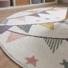 Family fabrics Dywan dziecięcy apvalus fi 160 w proporczyki dla chłopca dla dziewczynki