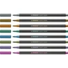Feutras - STABILO - Pen 68 metalinis - 10 vienetų rinkinys - Vidutinė smaigalys - Sidabrinė spalva - 1,4 mm