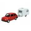 FIAT 126 MALUCH + CARAVAN TRAILER 1:34 ATIDARYMO DURYS WELLY RETRO PRL