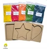 Fifna Mama COLOR SENSORY RYŽIŲ RINKINYS (5x) + MONTESSORIA FORMŲ IŠSIliejimo padėklai