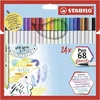 Flomasterių rinkinys Stabilo Pen 68 brush, 24 vnt.